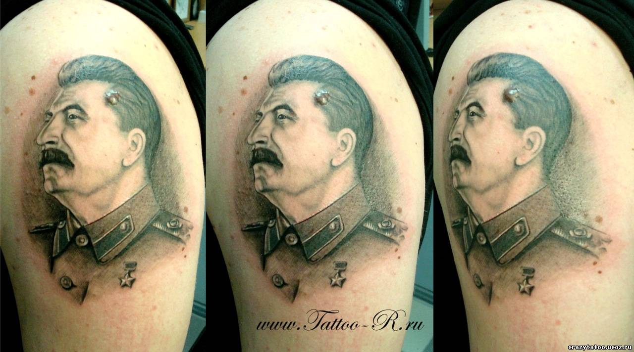 А на левой груди профиль Сталина